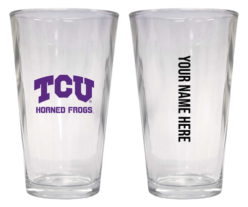 Customizable NCAA Texas Christian University 16 oz Pint Glass – Perfect Gift Personalized With your own  or any fan name