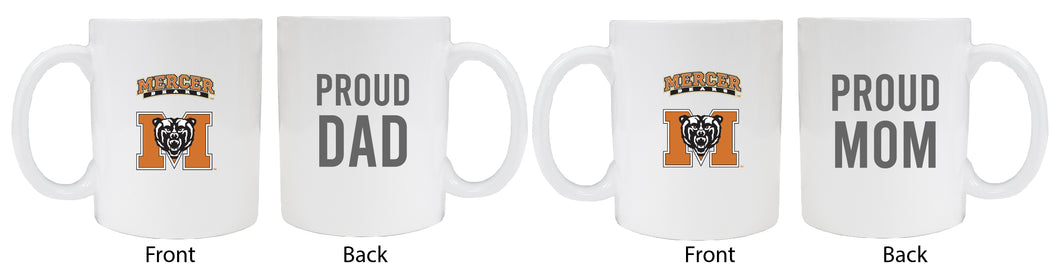 Mercer University Proud Mom And Dad White Ceramic Coffee Mug 2 pack (White)