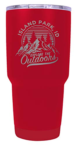 Island Park Idaho Souvenir Laser Engraved 24 oz Insulated Stainless Steel Tumbler Red.