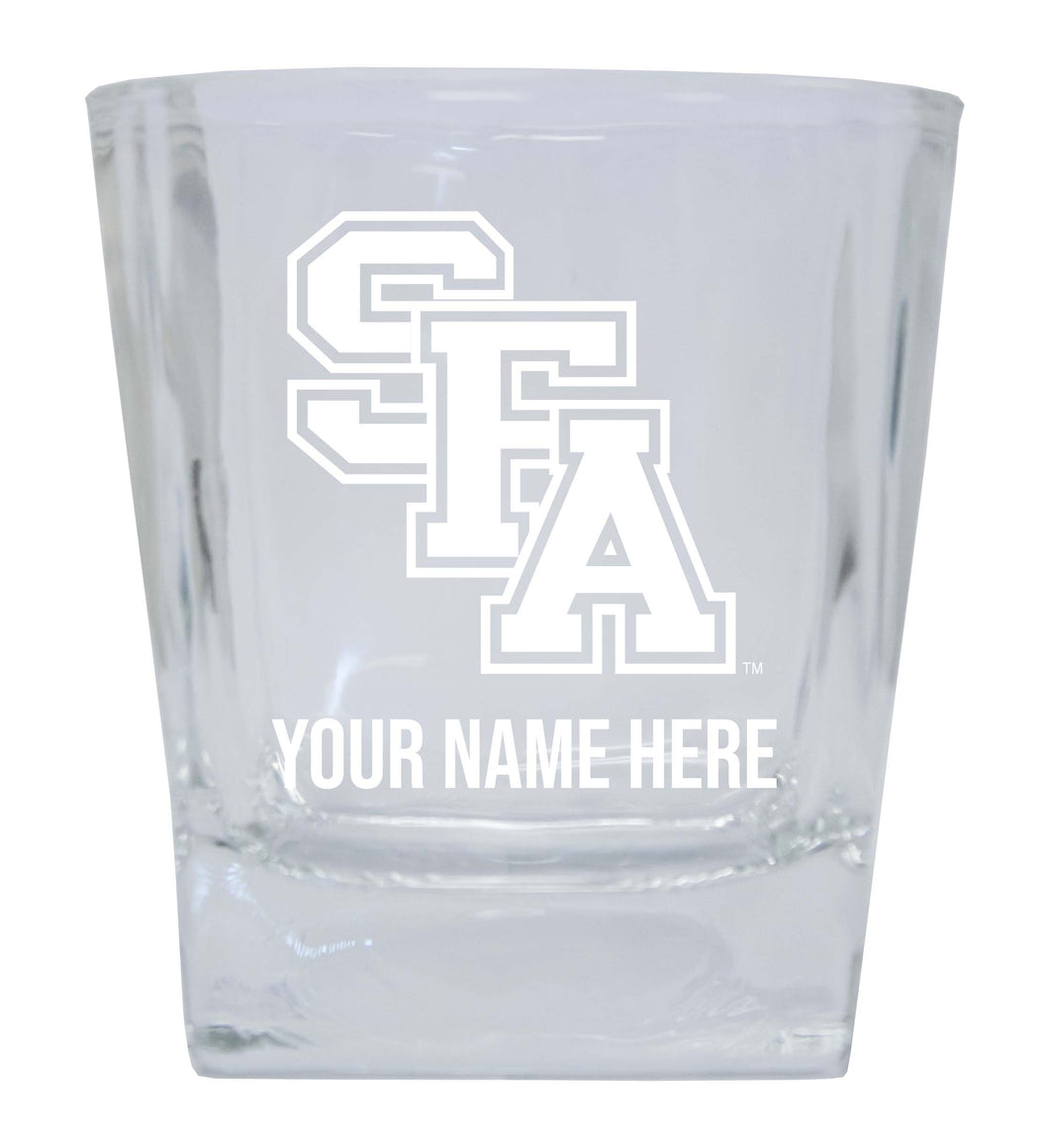 Stephen F. Austin State University 2-Pack Personalized NCAA Spirit Elegance 10oz Etched Glass Tumbler