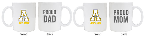 Appalachian State Proud Mom And Dad White Ceramic Coffee Mug 2 pack (White)