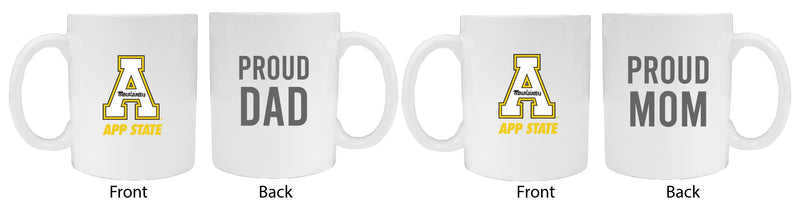 Appalachian State Proud Mom And Dad White Ceramic Coffee Mug 2 pack (White)