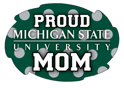 Michigan State Spartans 5x6-Inch Swirl Shape Proud Mom NCAA - Durable School Spirit Vinyl Decal Perfect Gift for Mom