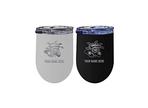 Custom Wichita State Shockers NCAA Etched Wine Tumbler - 12oz Personalized Stainless Steel Insulated Cup