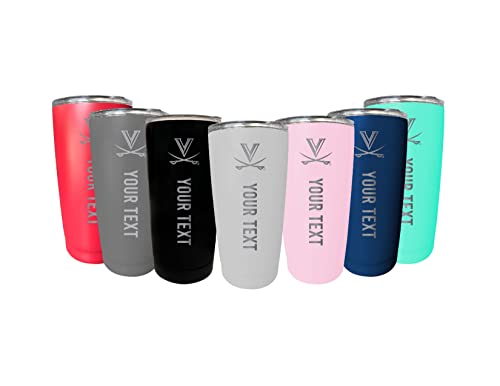 Custom Virginia Cavaliers 16 oz Etched Insulated Stainless Steel Tumbler with Engraved Name Choice of Color