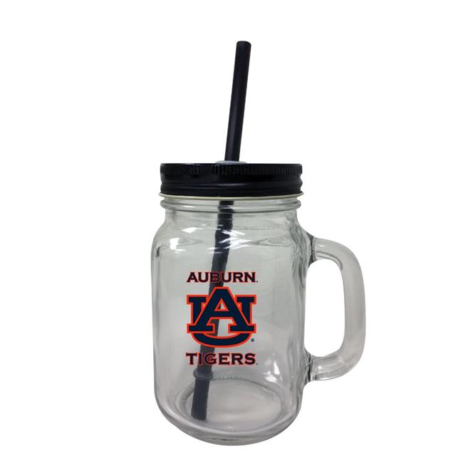 Ball State University NCAA Iconic Mason Jar Glass - Officially Licensed Collegiate Drinkware with Lid and Straw 