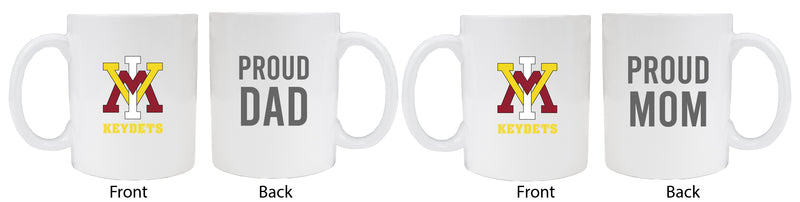 VMI Keydets Proud Mom And Dad White Ceramic Coffee Mug 2 pack (White)