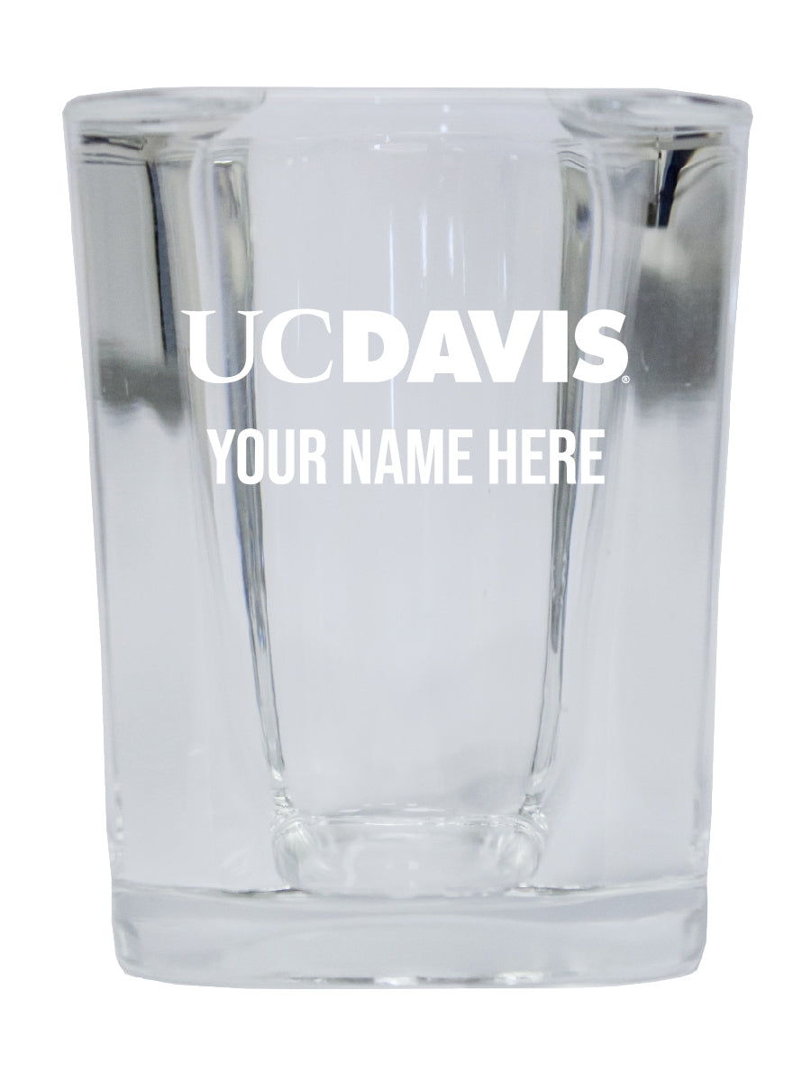 NCAA UC Davis Aggies Personalized 2oz Stemless Shot Glass - Custom Laser Etched 4-Pack