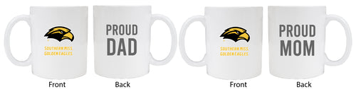 Southern Mississippi Golden Eagles Proud Mom And Dad White Ceramic Coffee Mug 2 pack (White)