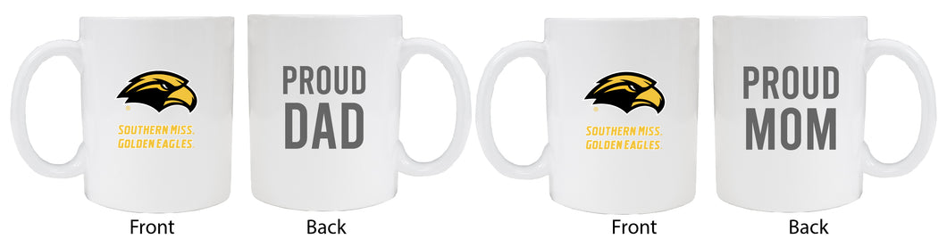 Southern Mississippi Golden Eagles Proud Mom And Dad White Ceramic Coffee Mug 2 pack (White)