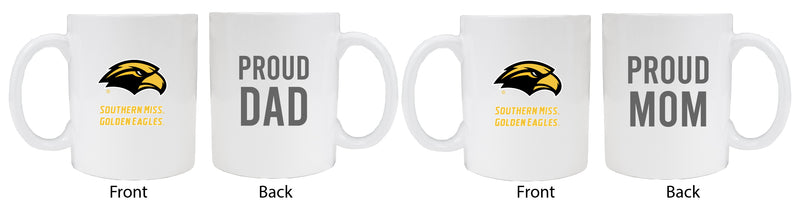Southern Mississippi Golden Eagles Proud Mom And Dad White Ceramic Coffee Mug 2 pack (White)