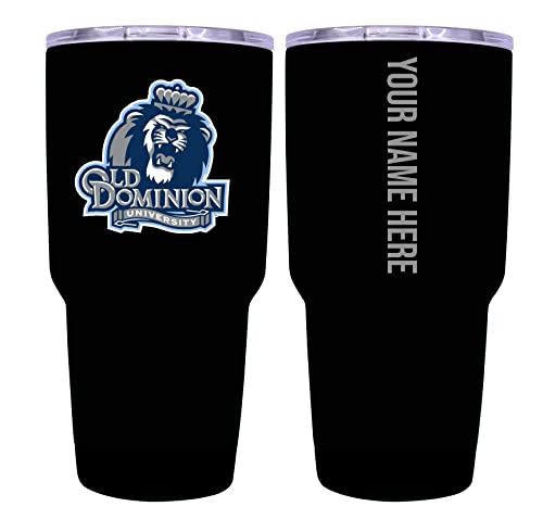 Collegiate Custom Personalized Old Dominion Monarchs, 24 oz Insulated Stainless Steel Tumbler with Engraved Name (Black)