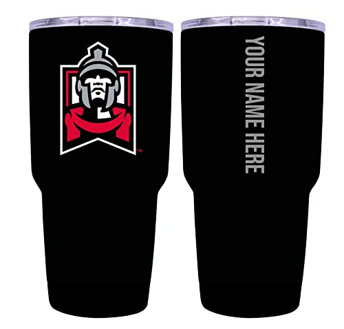 Collegiate Custom Personalized East Stroudsburg University, 24 oz Insulated Stainless Steel Tumbler with Engraved Name (Black)