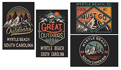 Myrtle Beach South Carolina Souvenir 2x3 Inch Fridge Magnet The Great Outdoors Design 4-Pack