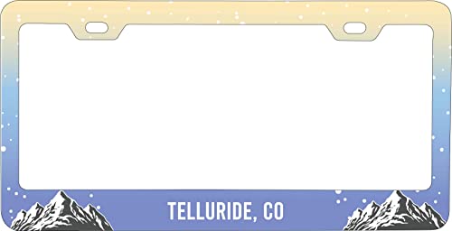 Telluride Colorado Ski Snowboard Winter Adventures Metal License Plate Frame