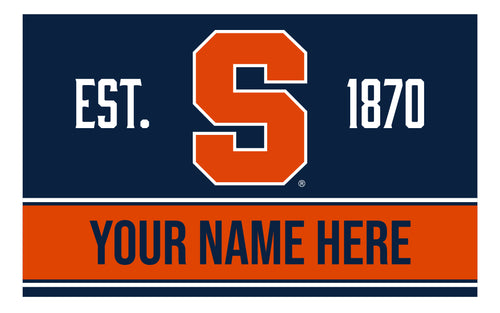 Personalized Customizable Syracuse Orange Wood Sign with Frame Custom Name