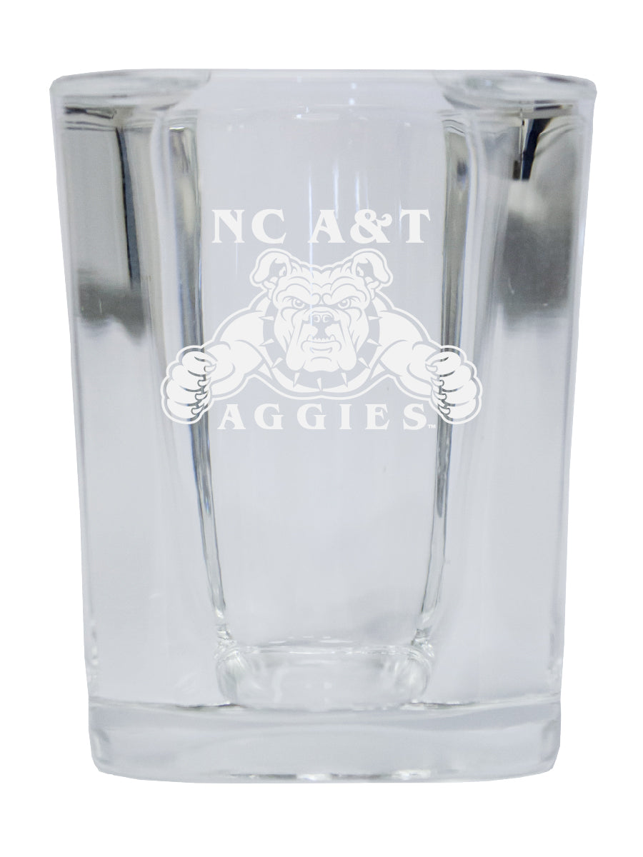 North Carolina A&T State Aggies NCAA Collector's Edition 2oz Square Shot Glass - Laser Etched Logo 