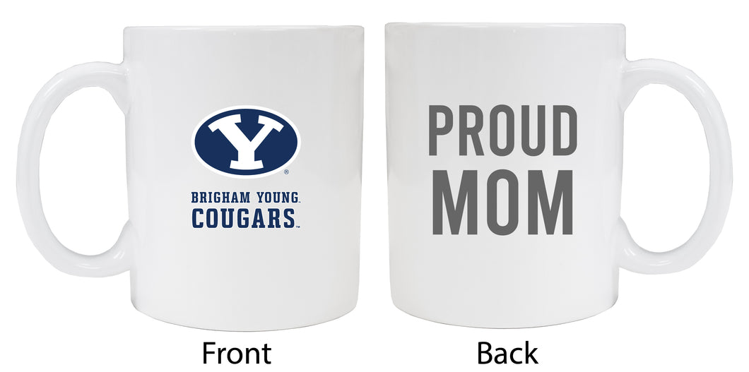 Brigham Young Cougars Proud Mom Ceramic Coffee Mug - White
