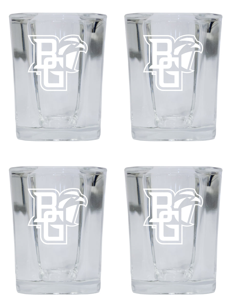 Bowling Green Falcons NCAA Collector's Edition 2oz Square Shot Glass - Laser Etched Logo 4-Pack