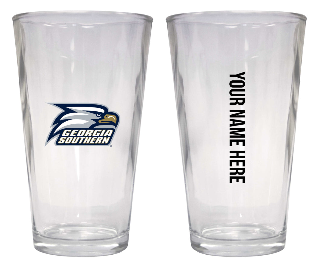 Customizable NCAA Georgia Southern Eagles 16 oz Pint Glass – Perfect Gift Personalized With your own  or any fan name