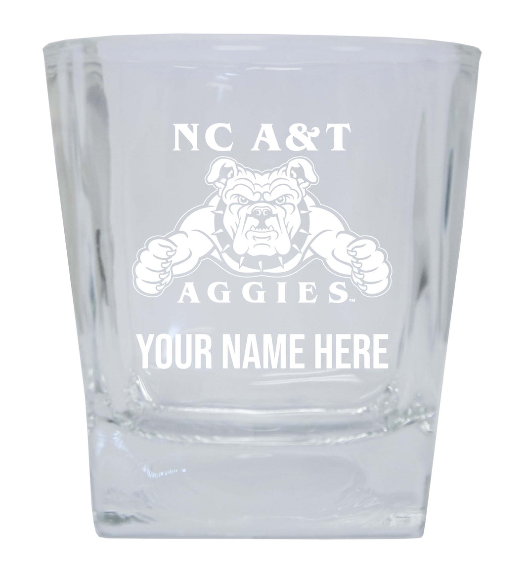 North Carolina A&T State Aggies  Personalized NCAA Spirit Elegance 10oz Etched Glass Tumbler