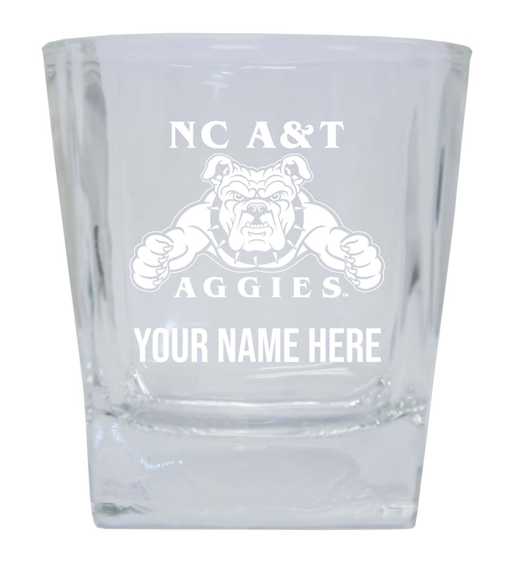 North Carolina A&T State Aggies  Personalized NCAA Spirit Elegance 10oz Etched Glass Tumbler