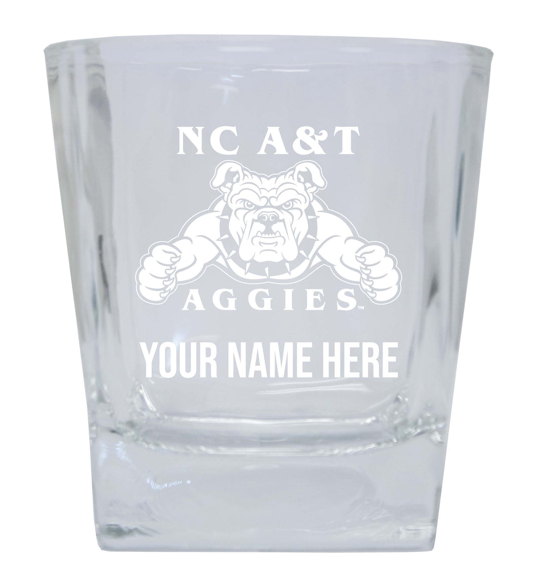 North Carolina A&T State Aggies Custom College Etched Alumni 8oz Glass Tumbler 2 Pack