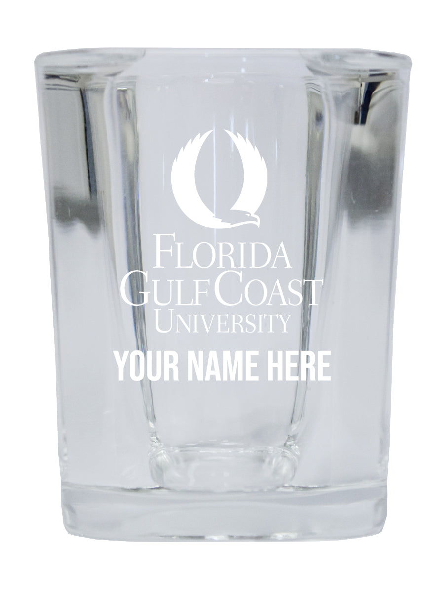 NCAA Florida Gulf Coast Eagles Personalized 2oz Stemless Shot Glass - Custom Laser Etched 4-Pack