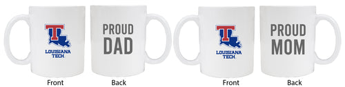 Louisiana Tech Bulldogs Proud Mom And Dad White Ceramic Coffee Mug 2 pack (White)