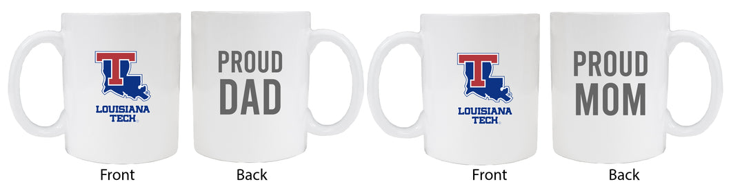 Louisiana Tech Bulldogs Proud Mom And Dad White Ceramic Coffee Mug 2 pack (White)