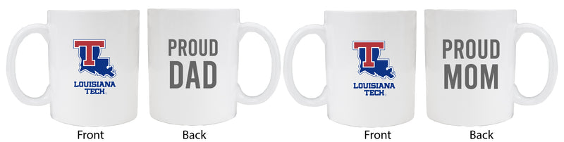 Louisiana Tech Bulldogs Proud Mom And Dad White Ceramic Coffee Mug 2 pack (White)
