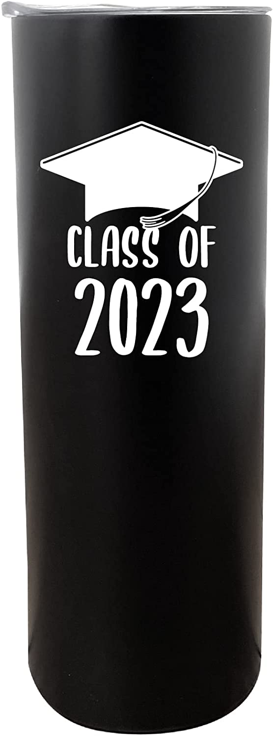 R and R Imports Class of 2023 Grad Graduation 20 oz Insulated Stainless Steel Skinny Tumbler