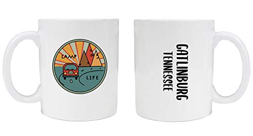 Gatlinburg Tennessee Souvenir Camp Life 8 oz Coffee Mug 2-Pack