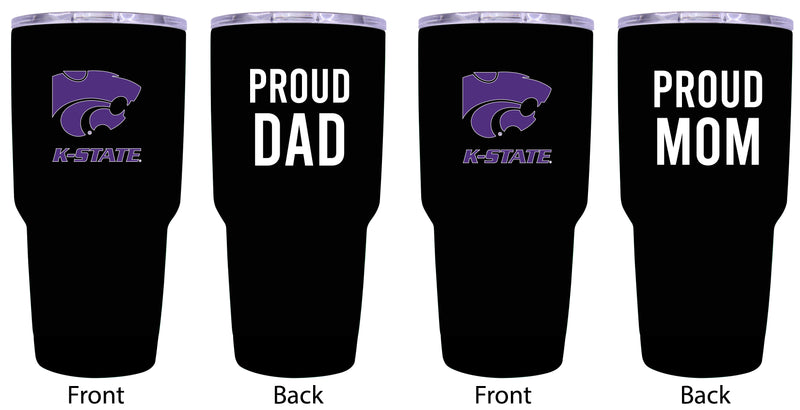 Kansas State Wildcats Proud Parent 24 oz Insulated Tumblers Set - Black, Mom & Dad Edition