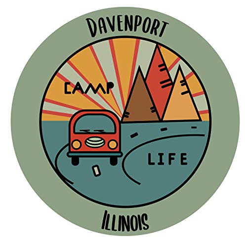 Davenport Illinois Souvenir Decorative Stickers (Choose theme and size)