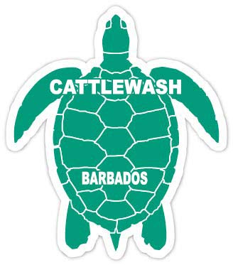 Cattlewash Barbados 4 Inch Green Turtle Shape Decal Sticker