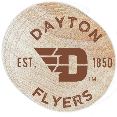 Dayton Flyers Officially Licensed Wood Coasters (4-Pack) - Laser Engraved, Never Fade Design