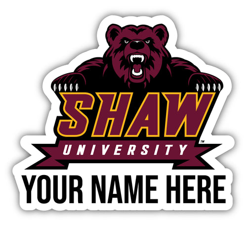 Shaw University Bears 9x14-Inch Mascot Logo NCAA Custom Name Vinyl Sticker - Personalize with Name