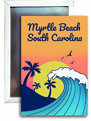 Myrtle Beach South Carolina Souvenir 2x3 Fridge Magnet Wave Design