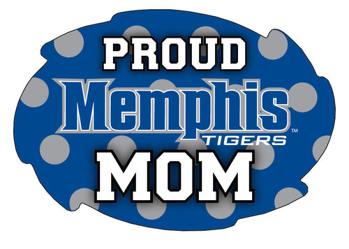 Memphis Tigers 5x6-Inch Swirl Shape Proud Mom NCAA - Durable School Spirit Vinyl Decal Perfect Gift for Mom