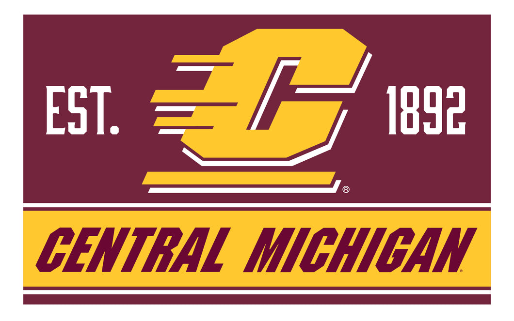 Central Michigan University Wood Sign with Frame