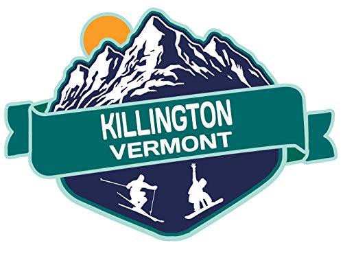 Killington Vermont Ski Adventures Souvenir 4 Inch Vinyl Decal Sticker Mountain Design 4-Pack