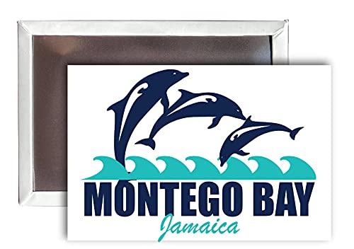 Montego Bay Jamaica Souvenir 2x3-Inch Fridge Magnet Dolphin Design