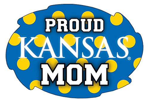 Kansas Jayhawks 5x6-Inch Swirl Shape Proud Mom NCAA - Durable School Spirit Vinyl Decal Perfect Gift for Mom