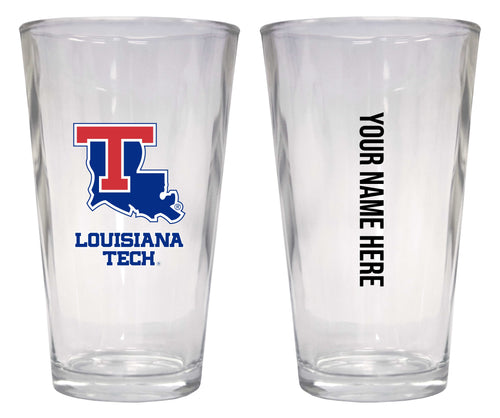 Customizable NCAA Louisiana Tech Bulldogs 16 oz Pint Glass – Perfect Gift Personalized With your own  or any fan name