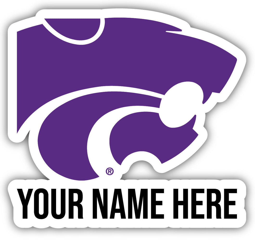 Kansas State Wildcats 9x14-Inch Mascot Logo NCAA Custom Name Vinyl Sticker - Personalize with Name