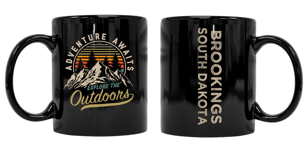 Brookings South Dakota Souvenir Adventure Awaits 8 oz Coffee Mug 2-Pack