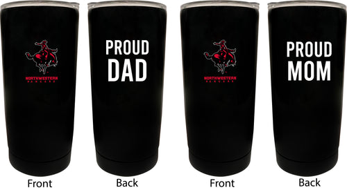 Northwestern Oklahoma State University NCAA Insulated Tumbler - 16oz Stainless Steel Travel Mug Proud Mom and Dad Design Black