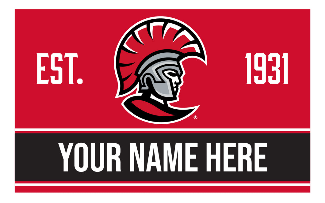 Personalized Customizable University of Tampa Spartans Wood Sign with Frame Custom Name