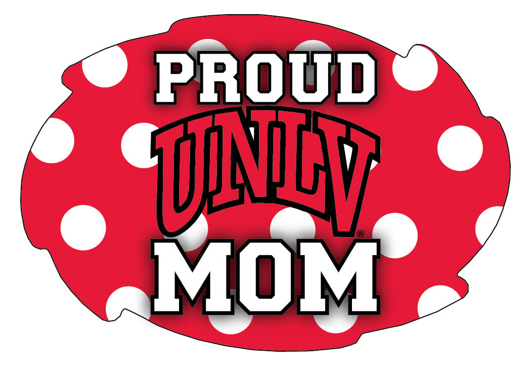 UNLV Rebels 5x6-Inch Swirl Shape Proud Mom NCAA - Durable School Spirit Vinyl Decal Perfect Gift for Mom